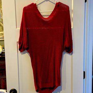 Mesh crimson red top.